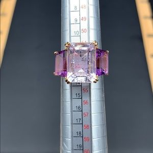 Gold overVintageSilver size6.5 Sapphire and Amethyst $100